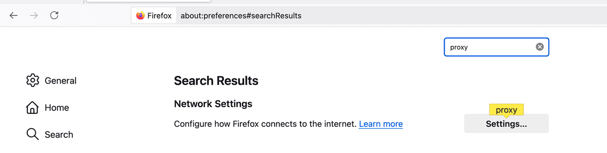 Firefox Network Settings Location