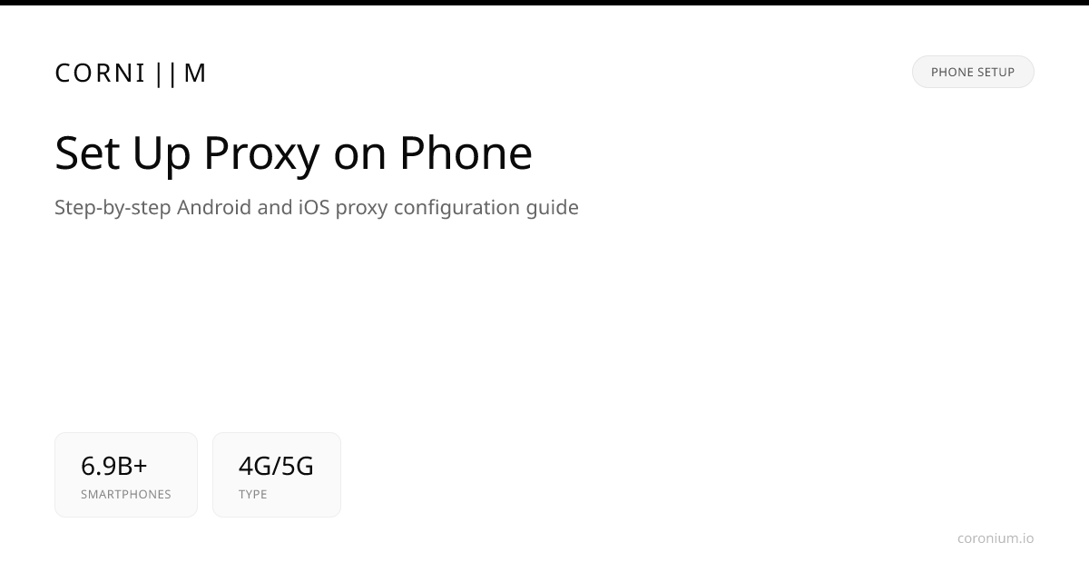 Set Up Proxy on Phone: Android & iOS Guide | Coronium.io